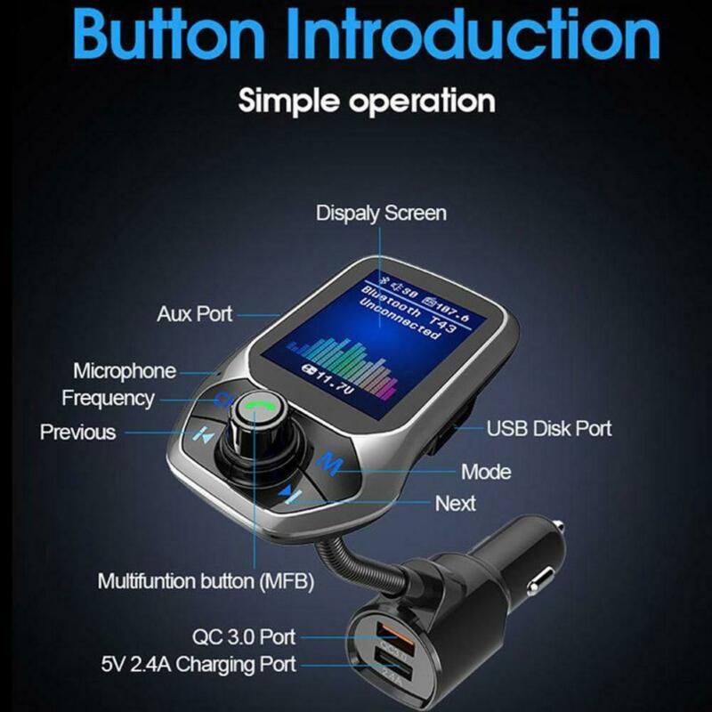 Multi Reliable Bluetooth-compatible Car FM Transmitter MP3 Player Adapter K5N8 Radio Hands M9V8 Quality - Image 4