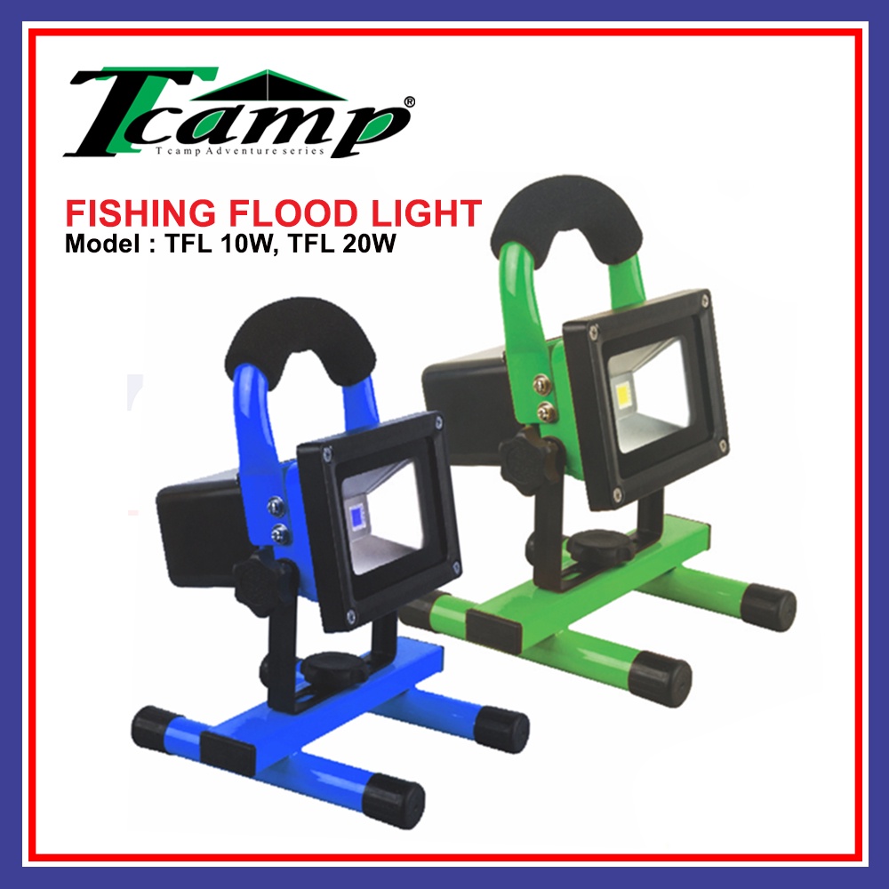 Tcamp Fishing Flood Light TFL 10W / 20W Rechargeable Camping Gear Spotlight Lampu Fishing Accessories