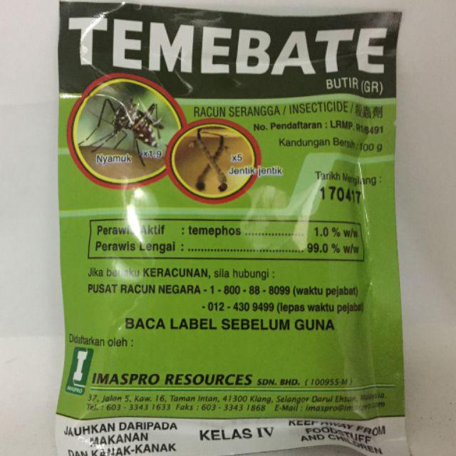 Temebate Mosquito Larvicide 100g Ubat Jentik Jentik Nyamuk Denggi Dengue Shopee Malaysia