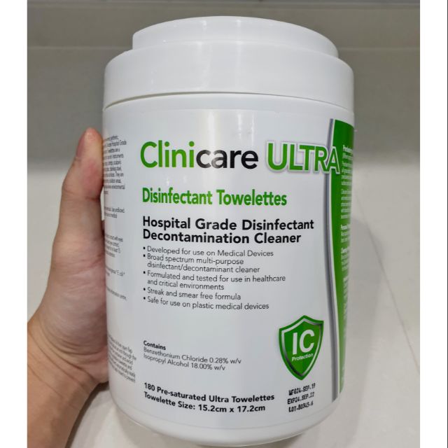 Clinicare Ultra Hospital Grade Disinfectant Wipes (KKM approved