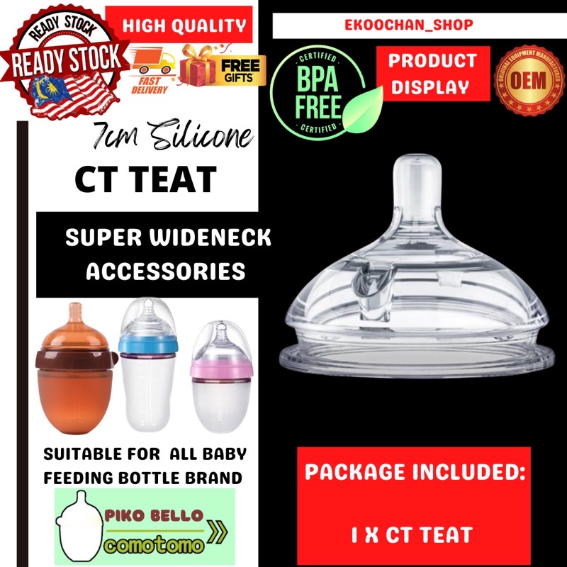 Comotomo Bottle Replacement Soft Teats Puting Susu Bayi Wide Neck