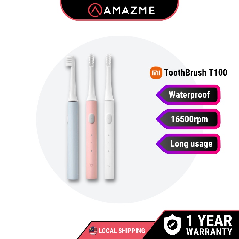 Xiaomi Mijia T100 / T200 Sonic Electric Toothbrush MES603 IPX7 Waterproof USB Rechargeable - White/Blue/Pink