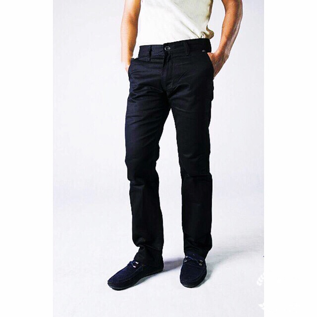 (28-38)SELUAR PANJANG LELAKI JEANS GETAH SLIM FIT HITAM ...