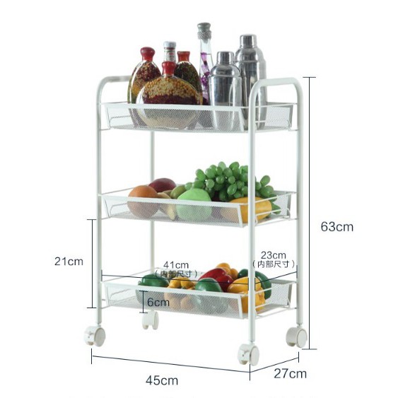 FlexC Movable Rack 3 Tier rak beroda serbaguna dapur FlexC Movable Rack 3 Tier rak beroda serbaguna dapur