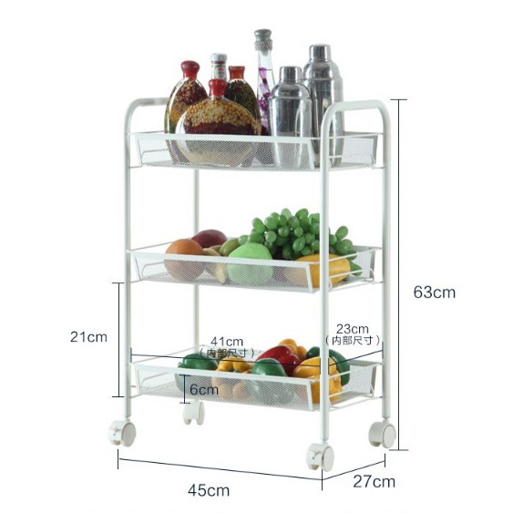 FlexC Movable Rack 3 Tier rak  beroda  serbaguna dapur 