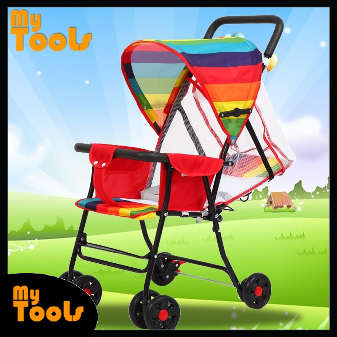 Easy Fold Lightweight Baby Stroller Rainbow 95175 Laying Degree