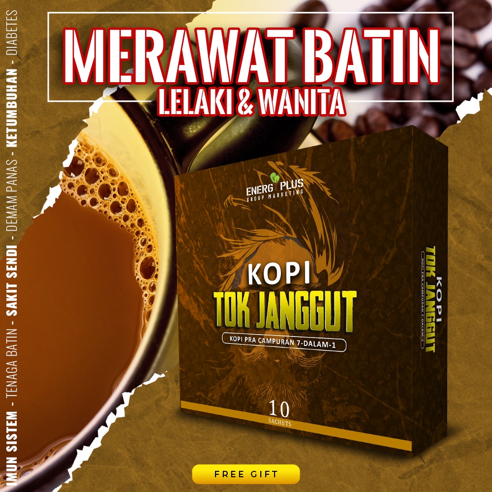 KOPI TOK JANGGUT, KOPI GINGSENG TONGKAT ALI GINSENG COFFEE FORMULASI KOPI JANTAN