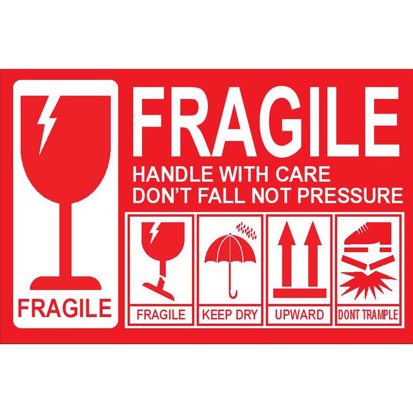 (HIGH QUALITY) Fragile Sticker Label Warning 7cm x 13cm | Shopee Malaysia