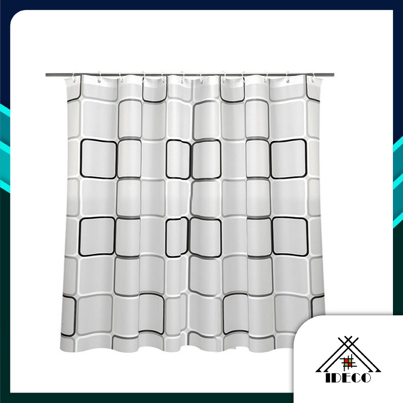 iDECO Printed PEVA Waterproof Bathroom Shower Curtain Langsir Bilik Mandi Langsir Bilik Air