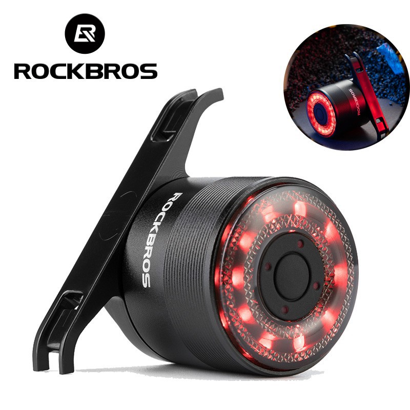 ROCKBROS Bicycle Smart Auto Brake Sensing Light Waterproof LED Charging