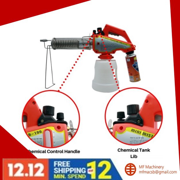 Mf Original Mini Fogger KB100 Gas cap & Body Gas set Fogging Shopee