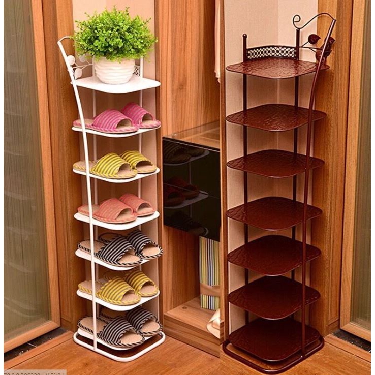 SMILEYO! Simple Shoe Rack Wrought Iron Living Area