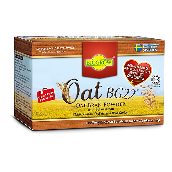 Biogrow Oat BG22 Oat Bran Powder (9g x 30 Sachets) | Shopee Malaysia