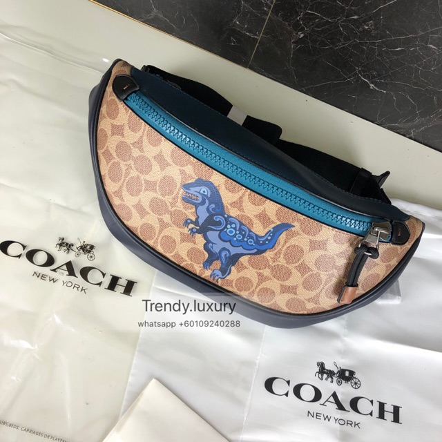 Rivington Belt Bag In Signature Canvas With Rexy By Zhu Jingyi Coach