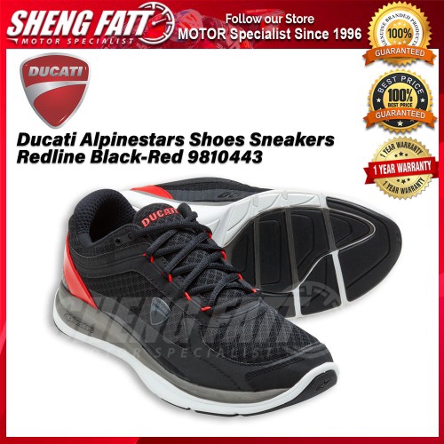 Ducati Alpinestars Shoes Sneakers Redline Black Red Original Shopee Malaysia