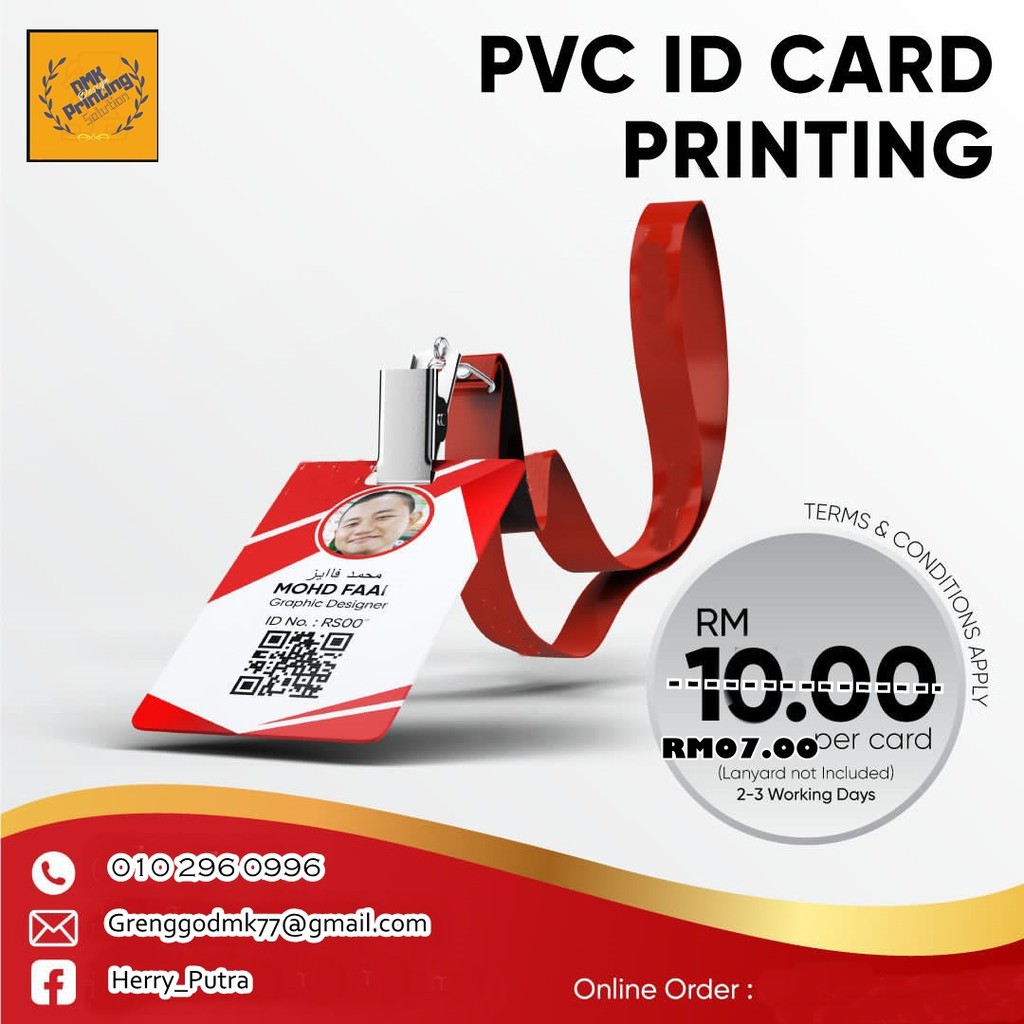 TEMPAHAN ID CARD PVC BADGE | Kad PELAJAR | Pekerja | Kad ...