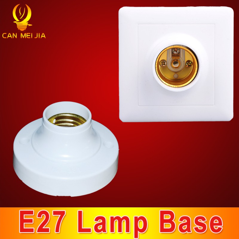 E27 Lamp Holder E27 Light Bulb Socket Holder Base Square Round