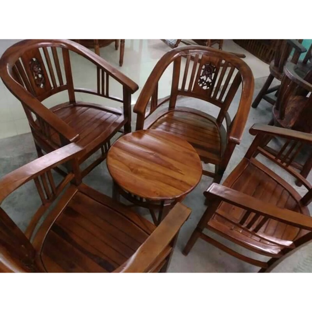 Set Kerusi Kayu Ruang Tamu | Desainrumahid.com