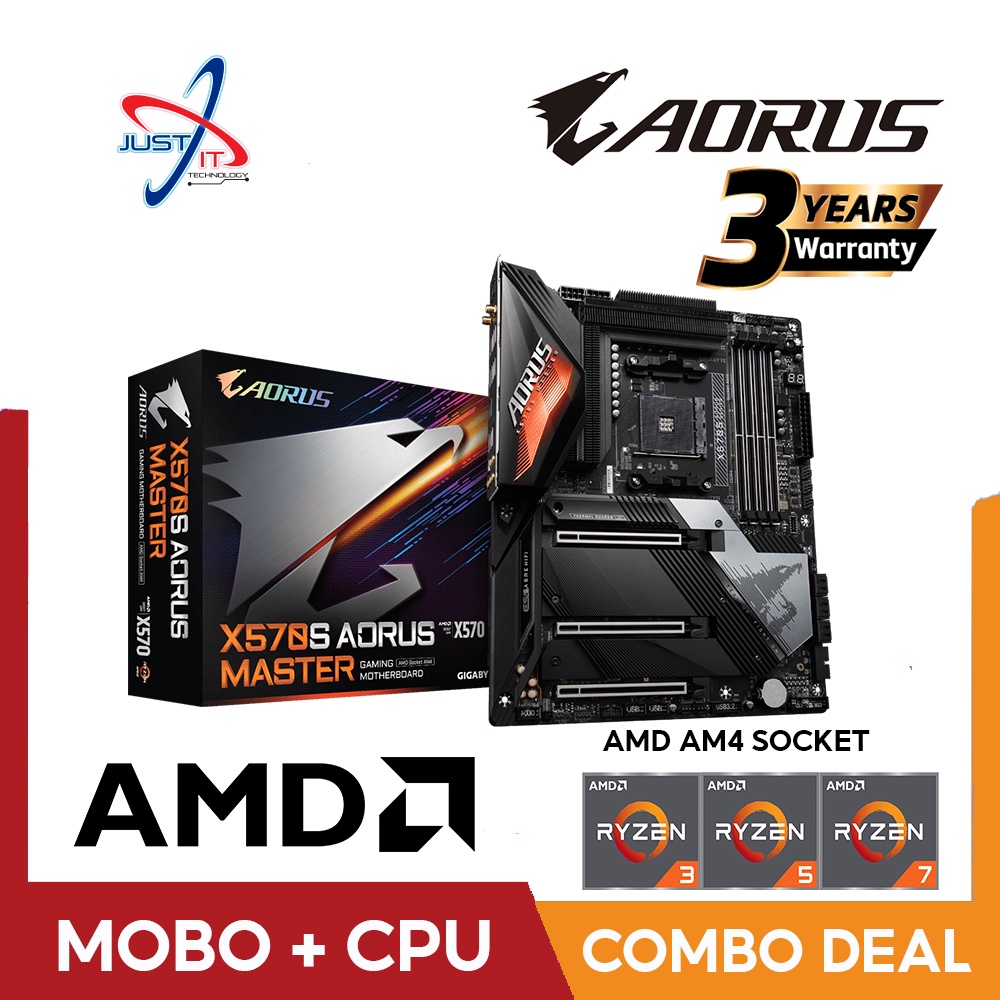 GIGABYTE Aorus X570S Master AM4 Gaming Mainboard Combo Deal R7 5700X