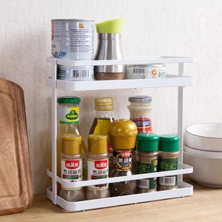 Double Layer Spice Rack Condiment Storage Rack Kitchen Countertop
