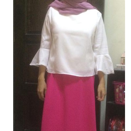 Baju Kosong Tangan Saloma Basic Plain Blouse Bell Sleeve 6251 Shopee Malaysia