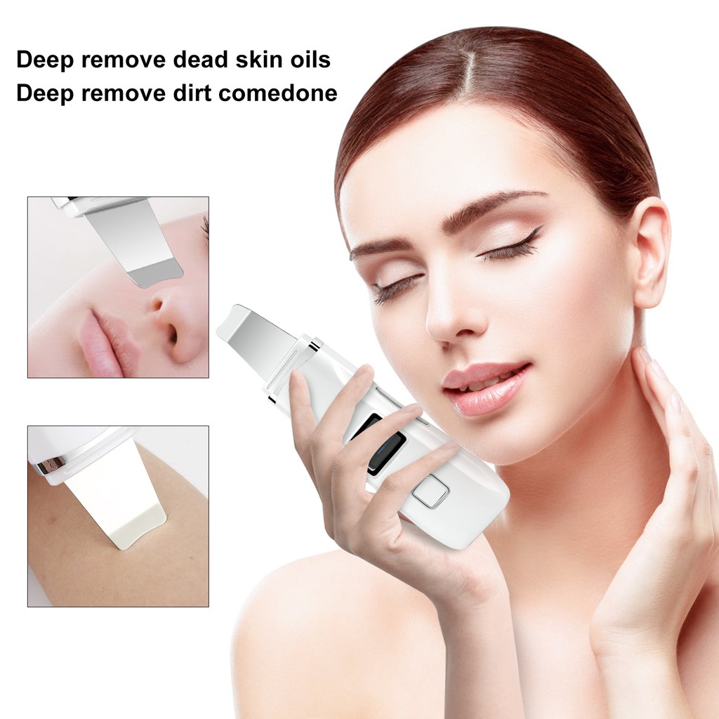Face Spatula, Ultrasonic Facial Skin Exfoliator Scraper and Blackhead  Remover Pore Cleaner with 5 Modes LED Display | Shopee Malaysia