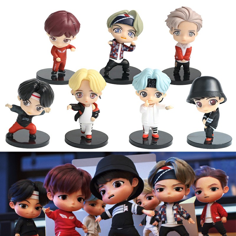 New 7Pcs/Set BTS TinyTAN Mini Figure Anime Toy TOP Group A.R.M.Y Gift ...