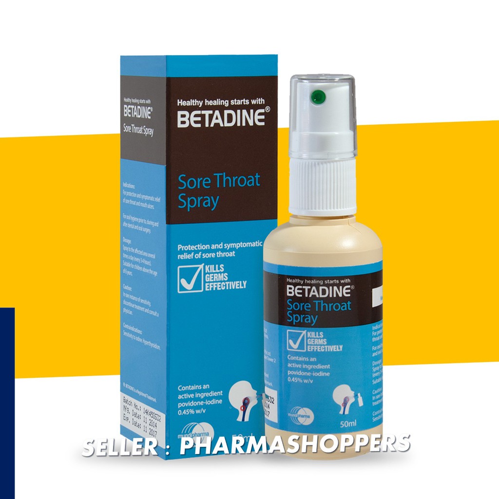 BETADINE SORE THROAT SPRAY 50ML  Ubat spray untuk sakit tekak EXP07/