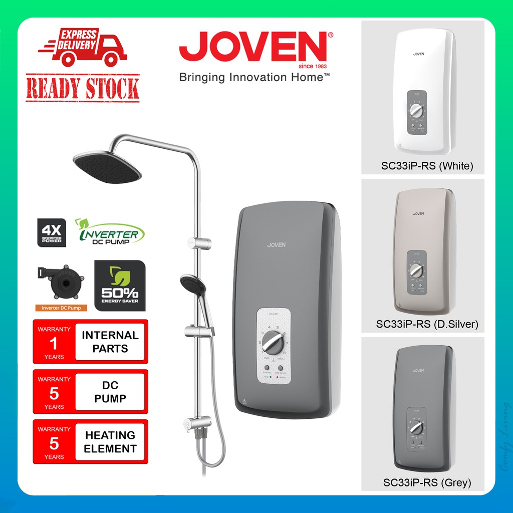 JOVEN SC33iPRS Instant Water Heater with Booster DC Pump (Rain Shower
