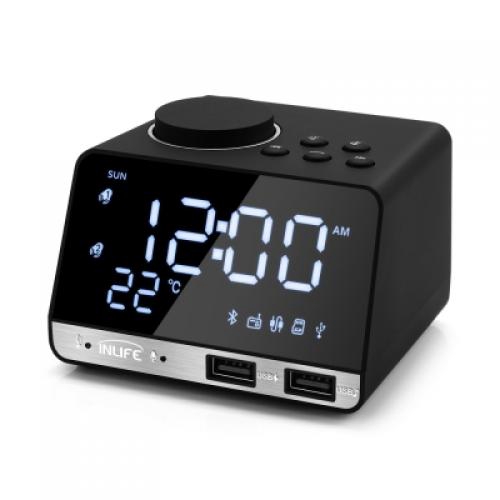 INLIFE K11 BLUETOOTH 4.2 MULTIPURPOSE ALARM CLOCK SPEAKER (BLACK
