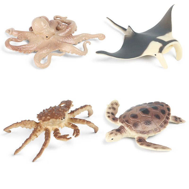 4-piece Set of Simulation Marine Animal Octopus Turtle King Crab Devil Fish  Children's Educational Toy Kid's Birthday Gifts | Shopee Malaysia