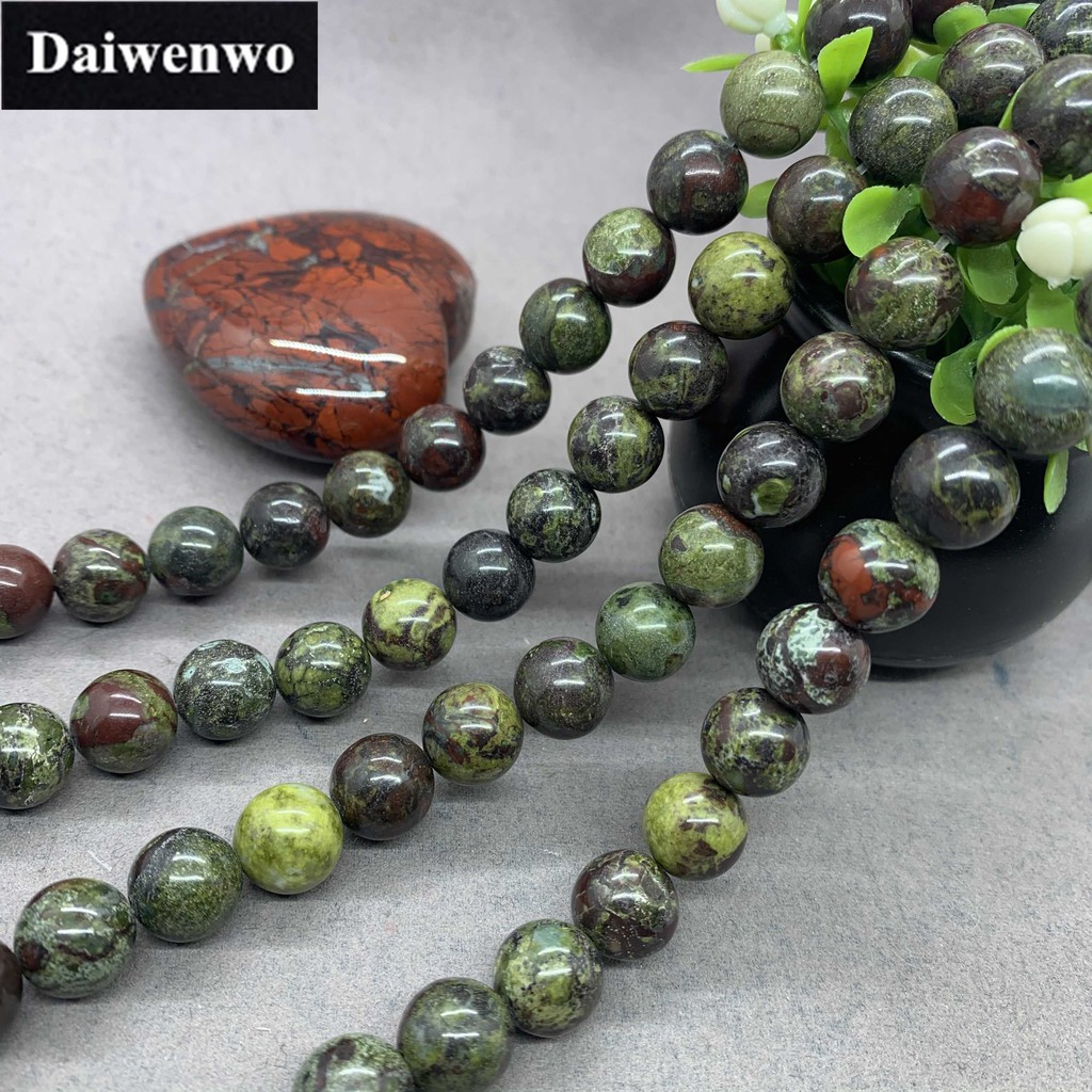 Dragon Blood Stone Beads 4 12mm Round Natural Loose Stone Bead Diy For Bracelet Shopee Malaysia