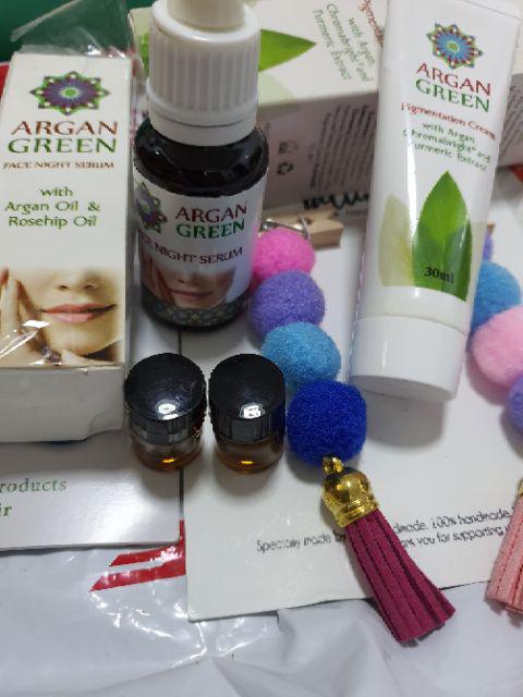 argan green face night serum