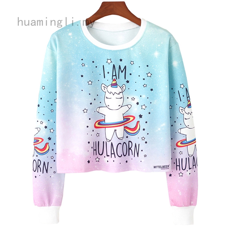 unicorn crop hoodie