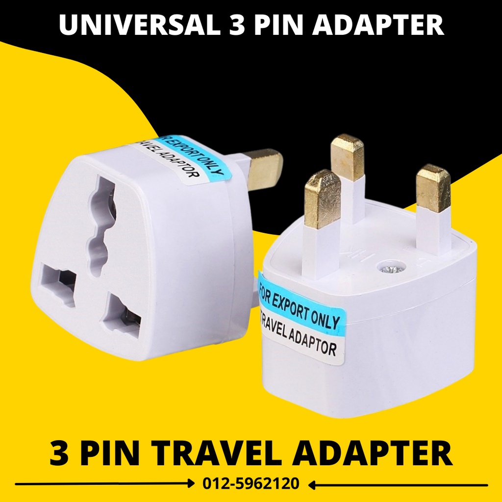 International 3 Pin Plug Adaptor 2 Pin US EU CHINA Multi Pin To Malaysia 3 Pin Plug/Socket