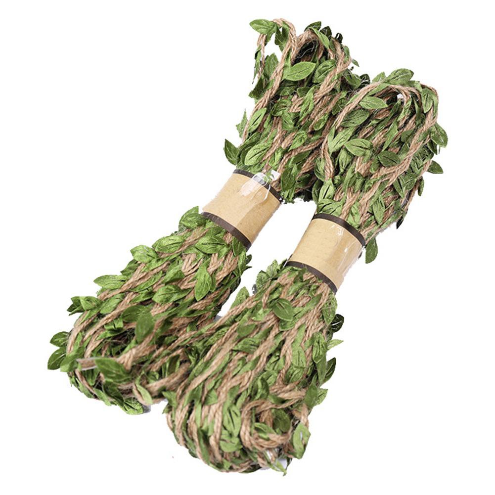 Wx 10m Leaf Natural Hessian Jute Twine Rope Burlap Ribbon Diy
