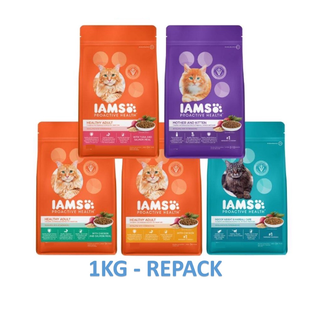 Iams Cat   Kitten Cat Dry Food 1kg - Repack 