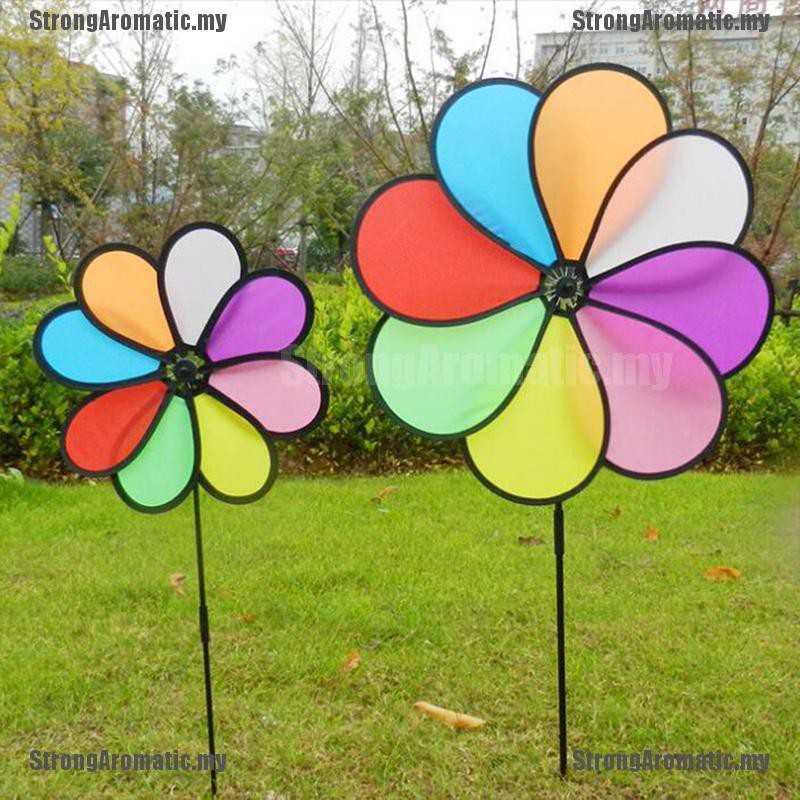 Colorful Rainbow Dazy Flower Spinner Wind Windmill Garden Yard Outdoor Decor_sy 