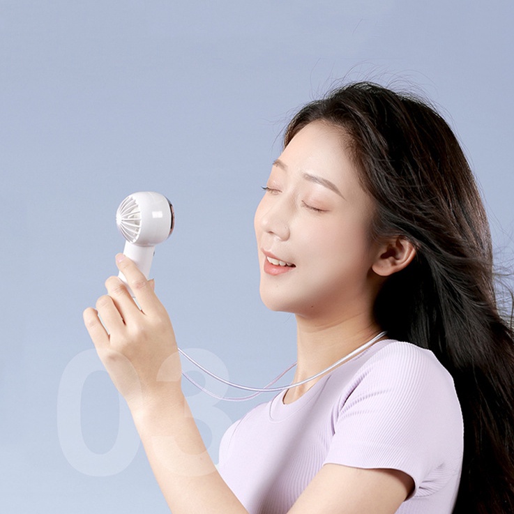 Purpose Must 【Fast Delivery】Mini Fan Turbo Handheld Chargeable USB 3 Speed Super Wind Portable Small Lanyard Prem... - Image 2