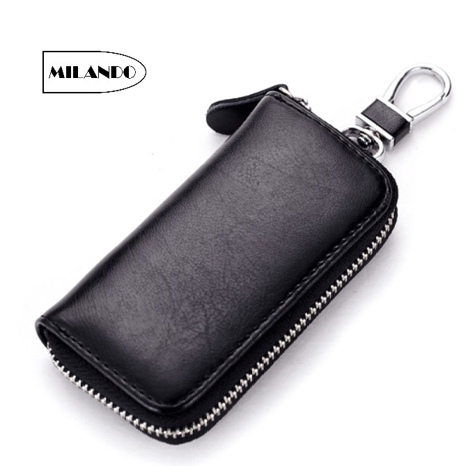 Milando Multipurpose Key Holder PU Leather Car Pouch Bag Wallet Card Case (Type 1)