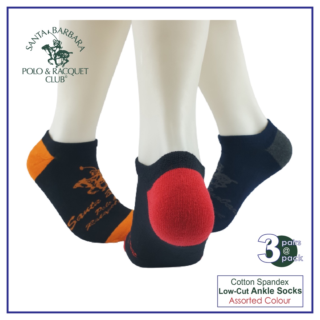 Santa Barbara Polo & Racquet Club (SB1004) /3 Pair Fashion Low Cut Ankle  Socks/Sarung Kaki Fashion/Stockings | Shopee Malaysia