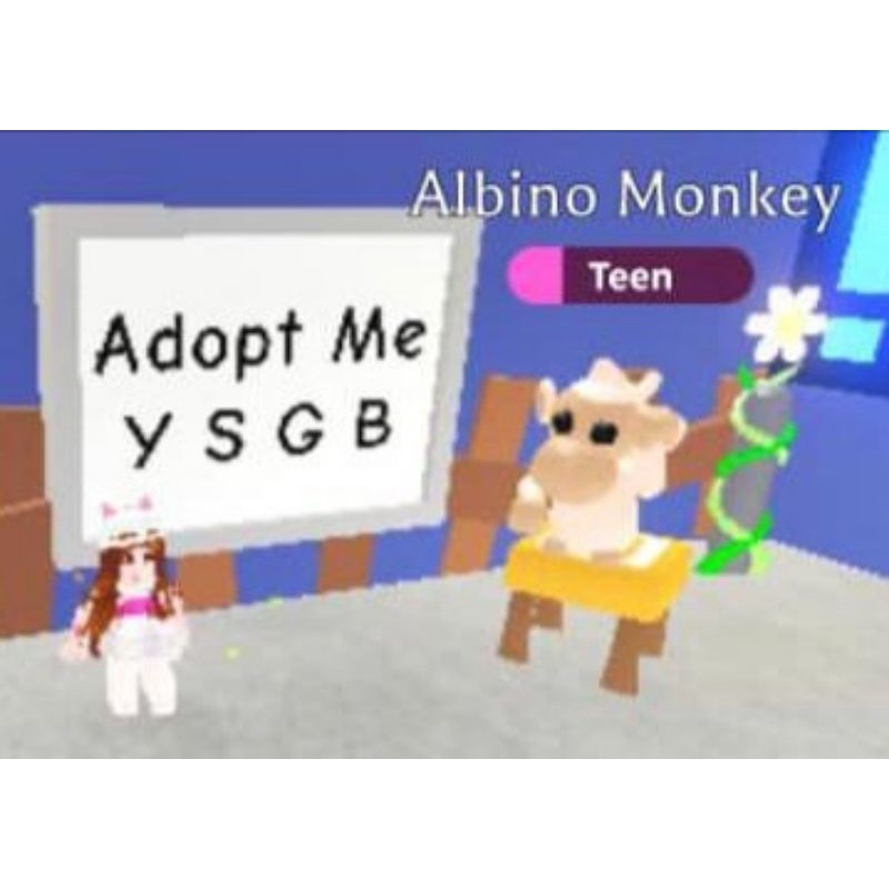 ALBINO MONKEY Pet Adopt Me Roblox (FR/ NFR) | Shopee Malaysia