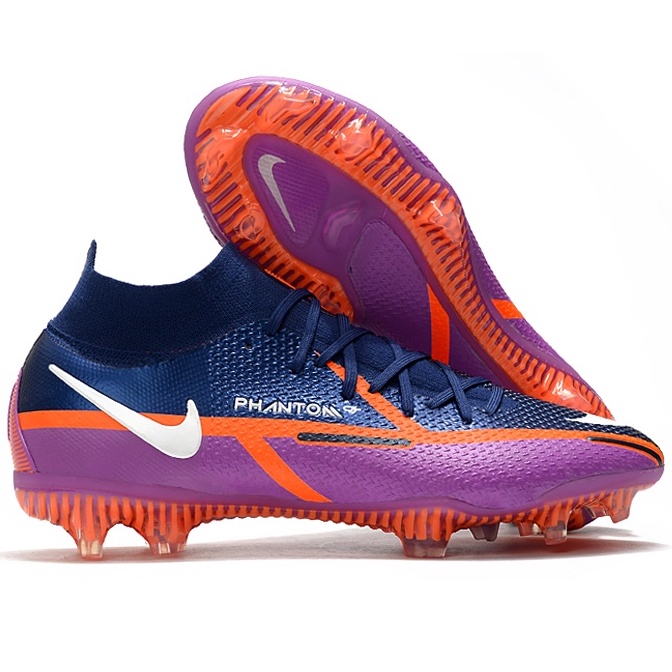 orange and navy blue football cleats