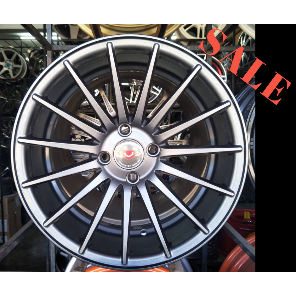 Ready Stock Sport Rim Car 7x16 Vossen Yh04 100mm Wheel 1set Dark Grey