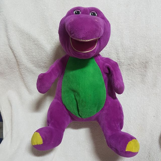 Authentic Large (Big) Barney the Purple Dinosaur Beanie Plush Soft Toy ...