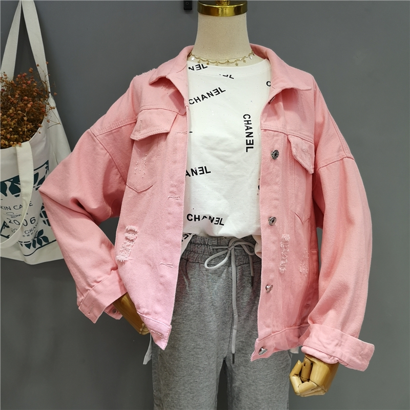 chanel pink denim jacket