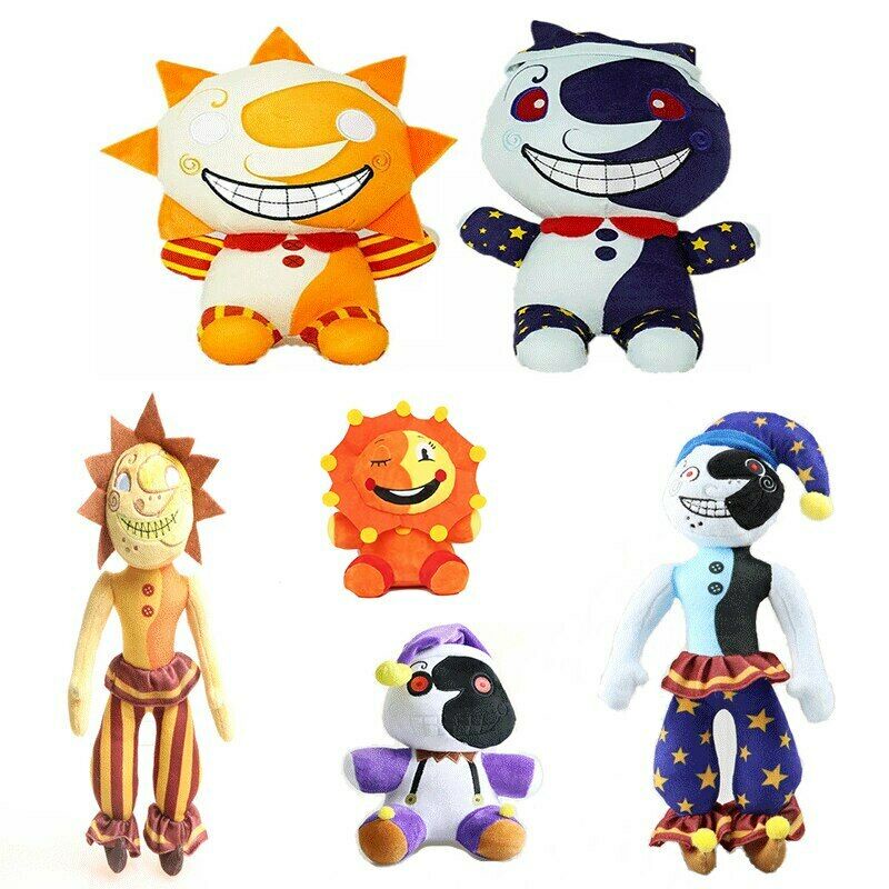 New 25cm FNAF Sundrop Moondrop Plush Scary Game Security Breach Sunrise ...