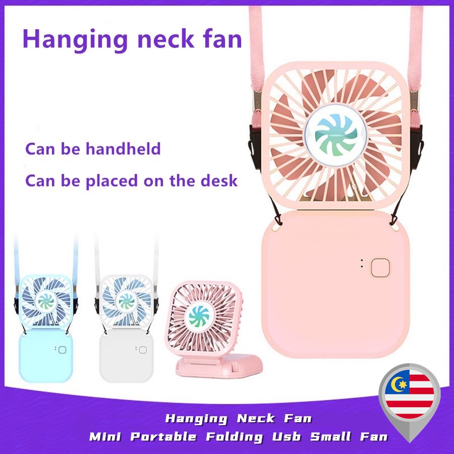 ✨ 2024 NEW USB Fan portable hanging neck fan Outdoor Sports Electric Fan folding fan Mini handheld small baby fan  mini