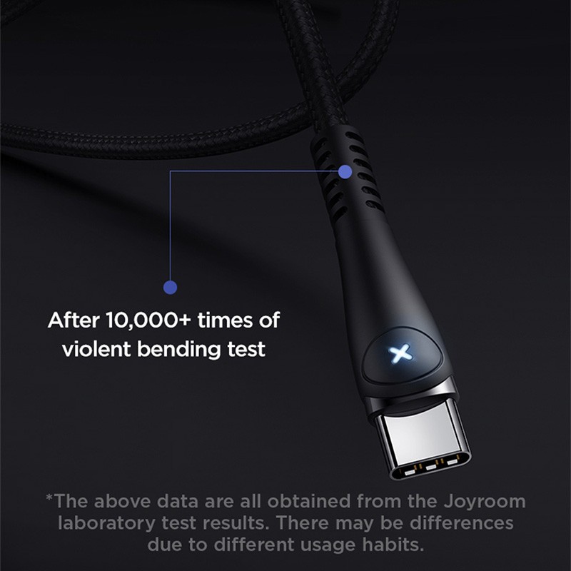 JOYROOM S-M393 Simple Series X Light 5A USB to USB-C / Type-C Fast Charging Cable, Cable Length: 1m (Black) | Shopee Malaysia