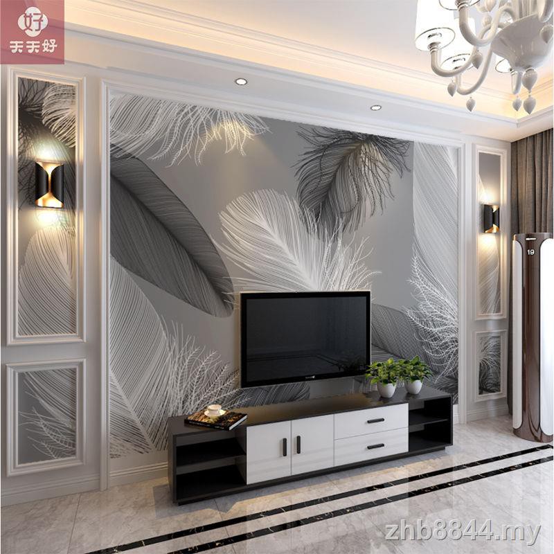 ❤New product selling❤▫✾TV background wall painting wallpaper Nordic feather  living room bedroom 8D modern minimalist be | Shopee Malaysia
